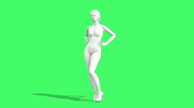 3D Female Model Posing Animation