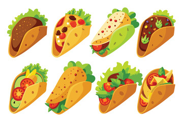 Burrito Color Line Art Illustration Lively Creative Food Artwork