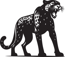 Cheetah Silhouette isolated on white background Minimalist cheetah vector shape icon