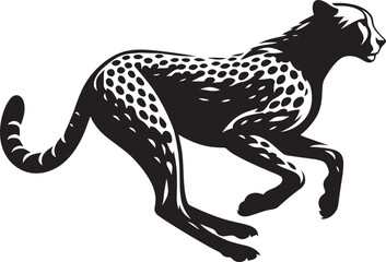 Cheetah Silhouette isolated on white background Minimalist cheetah vector shape icon