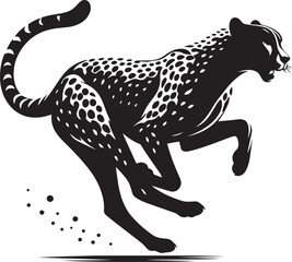 Cheetah Silhouette isolated on white background Minimalist cheetah vector shape icon