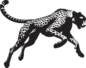 Cheetah Silhouette isolated on white background Minimalist cheetah vector shape icon