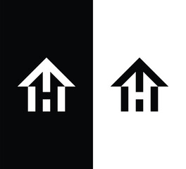 Letter H home/house logo design vector template