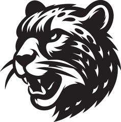 Cheetah Silhouette isolated on white background Minimalist cheetah vector shape icon