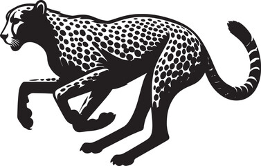 Cheetah Silhouette isolated on white background Minimalist cheetah vector shape icon