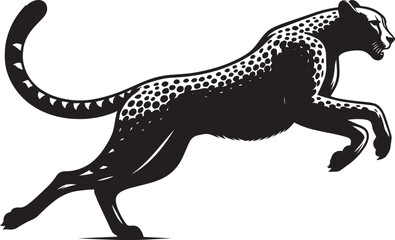 Cheetah Silhouette isolated on white background Minimalist cheetah vector shape icon