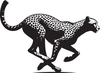 Cheetah Silhouette isolated on white background Minimalist cheetah vector shape icon