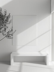 Fototapeta premium Elegant White Portfolio Cover Template with Minimalist Design for Disruptive Architect and Interior Designer Showcase