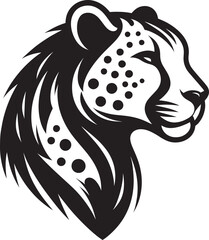 Cheetah Silhouette isolated on white background Minimalist cheetah vector shape icon