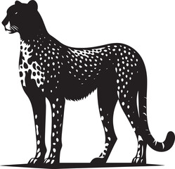 Cheetah Silhouette isolated on white background Minimalist cheetah vector shape icon