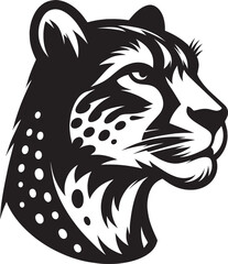 Cheetah Silhouette isolated on white background Minimalist cheetah vector shape icon