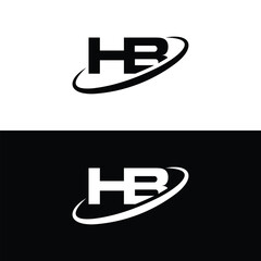 HB letter monogram logo design vector