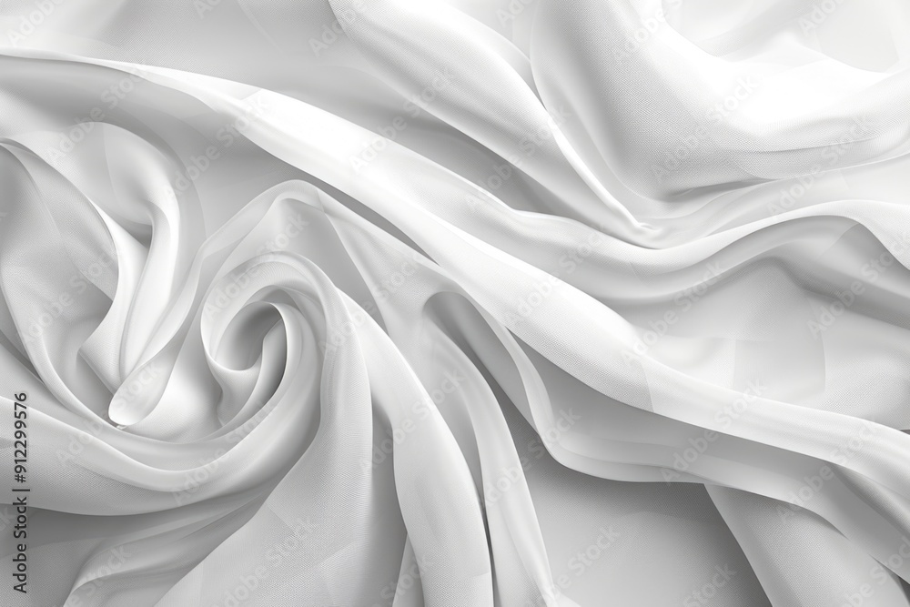 Poster Close-up shot of a white fabric with intricate patterns and textures
