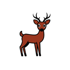 Obraz premium deer cartoon character silhouette vector illustration 
