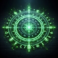 Fototapeta premium Light of the green magic circle 