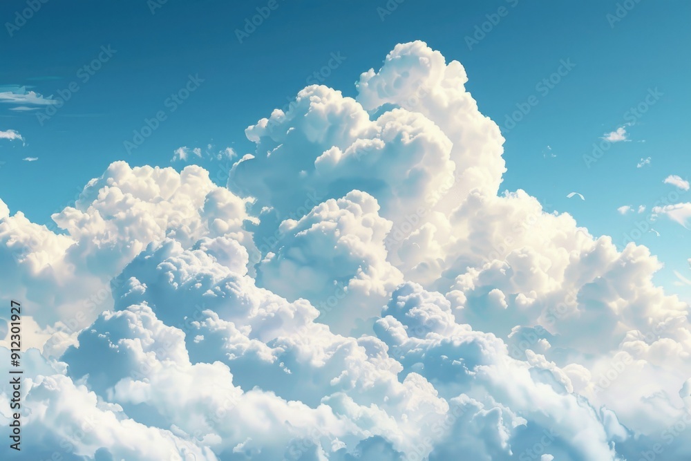 Poster a single-engine plane soaring above the clouds