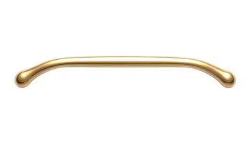 A Smooth, Golden Curved Handle With Rounded Ends on a White or Clear Surface PNG Transparent Background