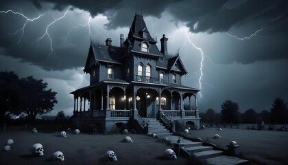 Obraz premium Halloween house in the night