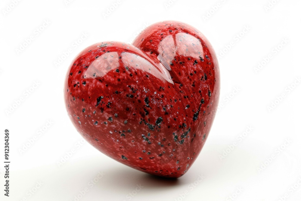 Aufkleber a red heart shaped object on a white surface