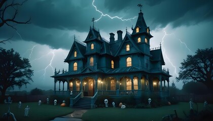 Obraz premium Halloween house in the night