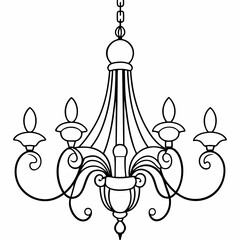 Chandelier line art 