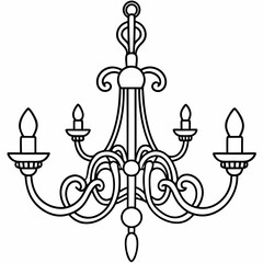 Chandelier line art 