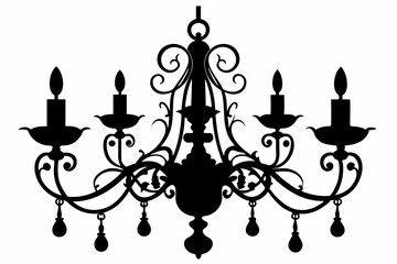 Chandelier silhouette vector illustration 