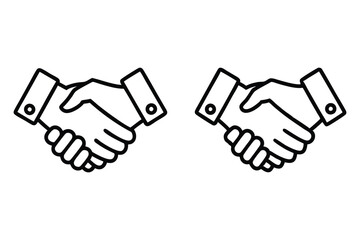 Hand Shaking drawing with editable outline collections