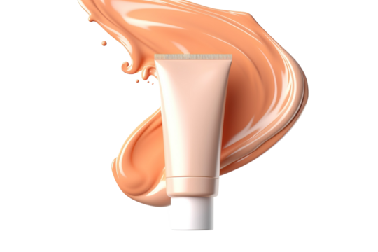 A Creamy Swirl of Foundation, Ready to Enhance Your Natural Beauty on a White or Clear Surface PNG Transparent Background