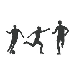 Set of Soccer Players Silhouettes. American Football Players Silhouettes , vector pack, various pose set