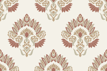 Ikat tribal Indian seamless pattern. Ethnic Aztec fabric carpet mandala ornament native boho chevron textile.Geometric African American oriental traditional vector illustrations. Embroidery style.