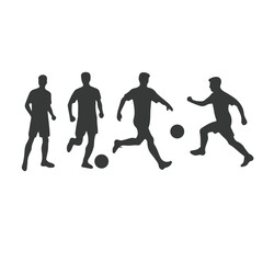 Football Players Silhouettes , vector pack, various pose set