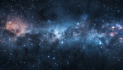 A Starry Night Sky with Clouds of Gas and Dust