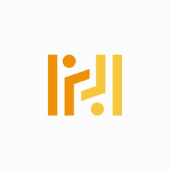 people human team work family logo H letter vector icon illustration	