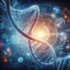 Obraz premium DNA helix, biotechnology science concept. 