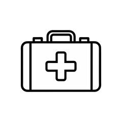 Obraz premium First Aid Kit Icon in Outline Style