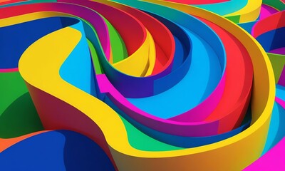 Obraz premium Abstract illustration with lines. Pattern stripe design. Modern wallpaper-like texture with all rainbow colors.