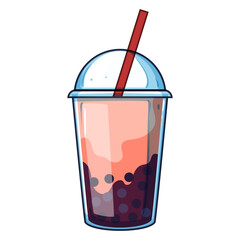 milk bubble tea cartoon. boba brown, beverage ice, asian cup milk bubble tea sign. isolated symbol vector illustration