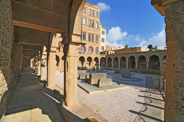 Bazar Square in old city of capital town of Baku, Azerbaijan