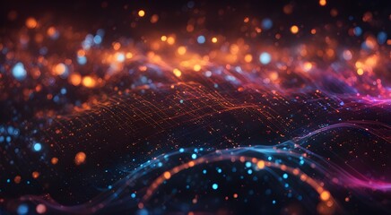 Obraz premium A colorful, abstract background with a lot of dots and lines