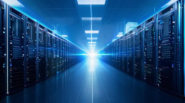 IT Server Room. Cloud Computing Concept