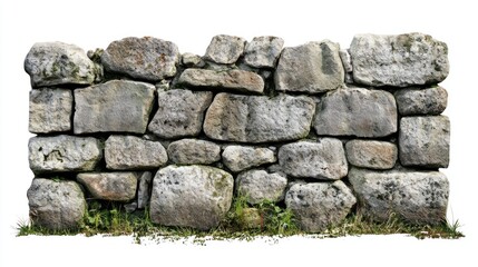 Stone Wall with Green Grass