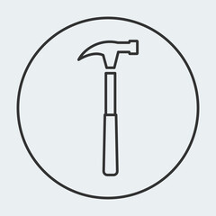 Hammer line icon design
