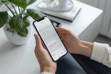 AIpowered health app on a smartphone top view showcasing personalized wellness insights technology tone Monochromatic Color Scheme