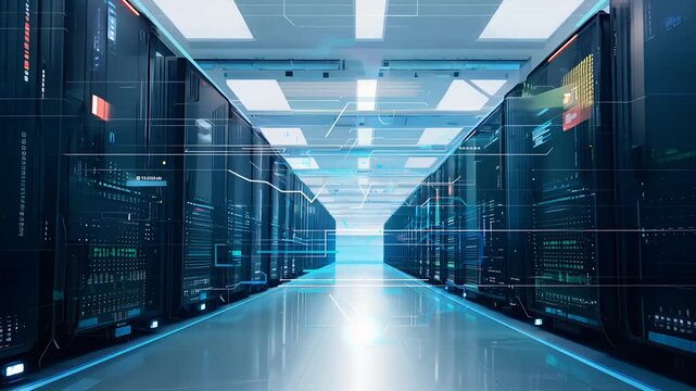 IT Server Room. Cloud Computing Concept