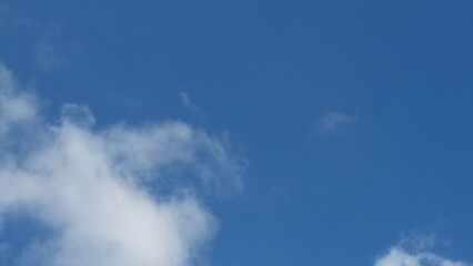 Blue sky background. sky and white clouds. warm weather.