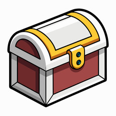A small Toy Treasure Chest at sunset art vector illustration
