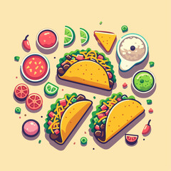 Mexican food vector illustration