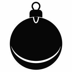 Flat christmas ball  at sunset art vector illustration