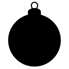 Flat christmas ball  at sunset art vector illustration